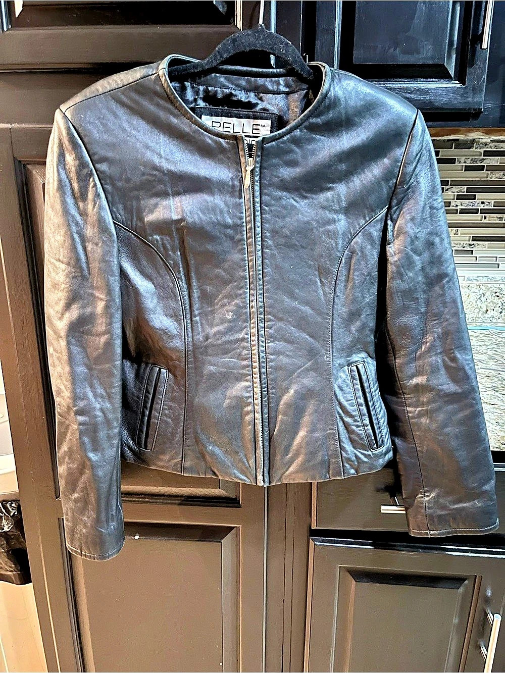 Pelle Studio Leather Moto Jacket in Black